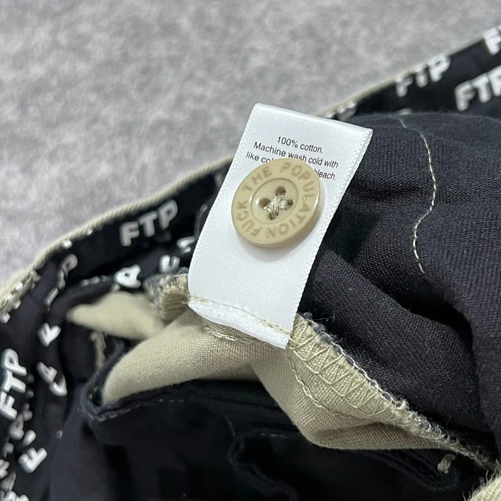 FTP Vintage Beige Flat‎ Front Chino Khaki Straight Leg Pants Men's Size 34x27